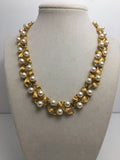 Brilliant Vintage Napier Gold Toned Necklace with Faux Pearls