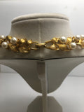 Brilliant Vintage Napier Gold Toned Necklace with Faux Pearls