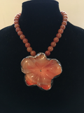 Gorgeous Handmade Carnelian Necklace set in Sterling Silver