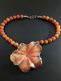 Gorgeous Handmade Carnelian Necklace set in Sterling Silver