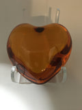 Baccarat Amber/Cognac Colored Crystal Puffy Heart Paperweight