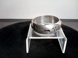 Vintage Sterling Silver Shadowbox Bangle Bracelet from Mexico