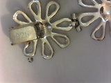 Adorable Sterling Silver Daisy Link Bracelet