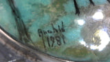 Vintage Sterling Silver Brooch with Signed Porcelain Panel