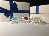 Set of 3 Swarovski Crystal Marguerite Daisies in Gift Boxes
