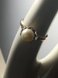 Beautiful Vintage Natural Pearl Solitaire Ring set in 14K Gold